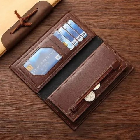 Men’s Daily Use Leather Wallets With Durable Material Stylish Design Easy Carrying And Secure Storage For Everyday Essentials - Black