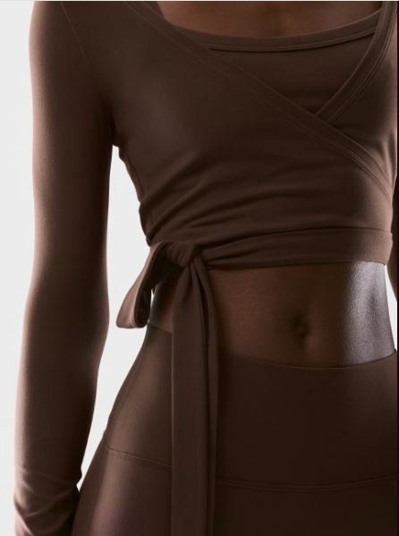 Buy Golden Butter Focal Wrap Blouse | Flattering Longsleeve