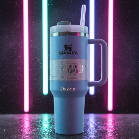 Stanley 40 Oz Sky Blue Tumbler with Straw | Vacuum Insulated Leak Proof Stainless Steel Quencher Cup