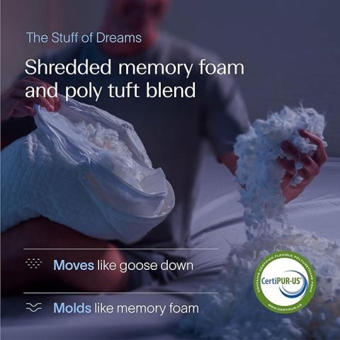 DreamyBlue Adjustable Memory Foam Pillow Queen | Bamboo Cooling Pillow for Side Back and Stomach Sleepers