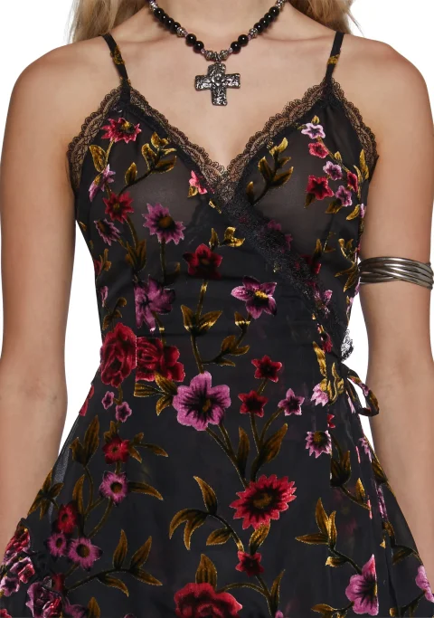 Florence Velvet Wrap Mini Dress