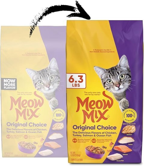 Buy Meow Mix Original Choice Dry Cat Food 6.3 lb Bag | Complete and Balanced Adult Cat Food for Everyday Nutrition