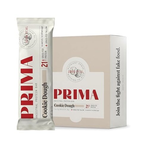 Buy PRIMA Cookie Dough Protein Bar | Grass Fed Whey Protein Bar with Collagen for Healthy Snacking
