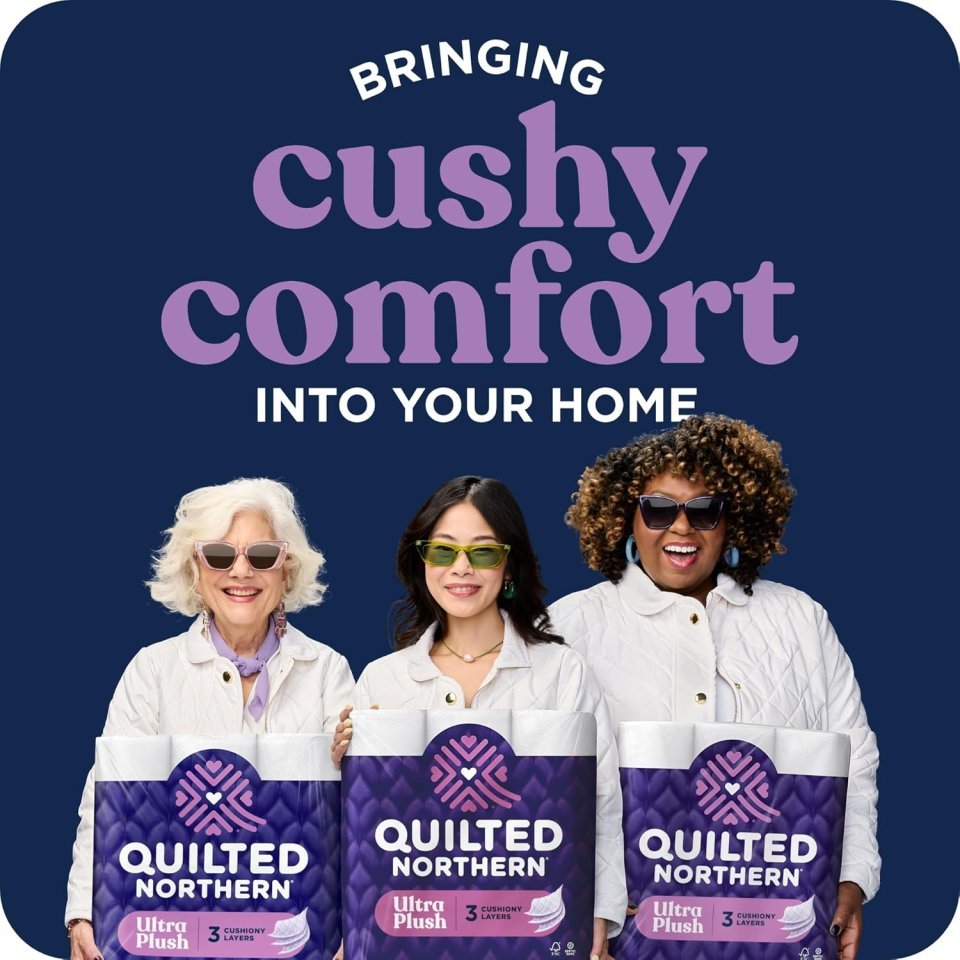 Quilted Northern Ultra Plush Toilet Paper 6 Mega Rolls | 3 Ply Ultra Soft Thick Toilet Tissue for Premium Bathroom Comfort