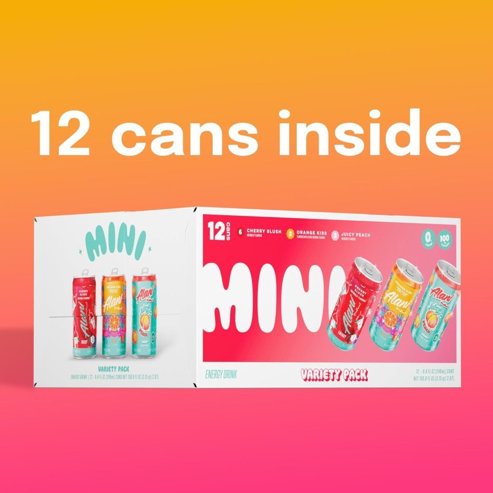 Alani Nu Energy Drink Variety Pack 12 Pack | Zero Sugar Low Calorie Energy Drinks with B Vitamins and Natural Focus