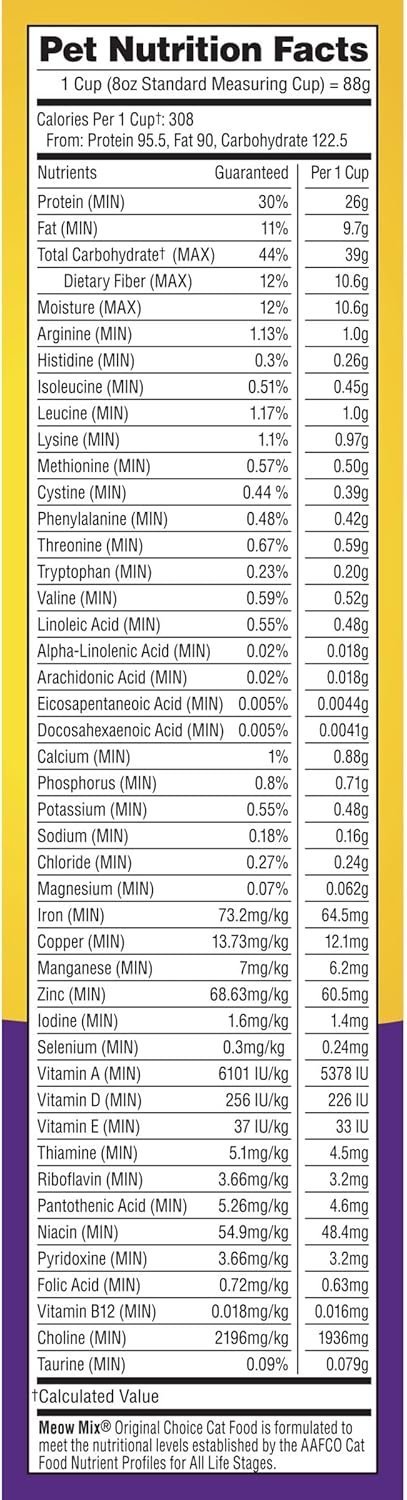 Buy Meow Mix Original Choice Dry Cat Food 6.3 lb Bag | Complete and Balanced Adult Cat Food for Everyday Nutrition