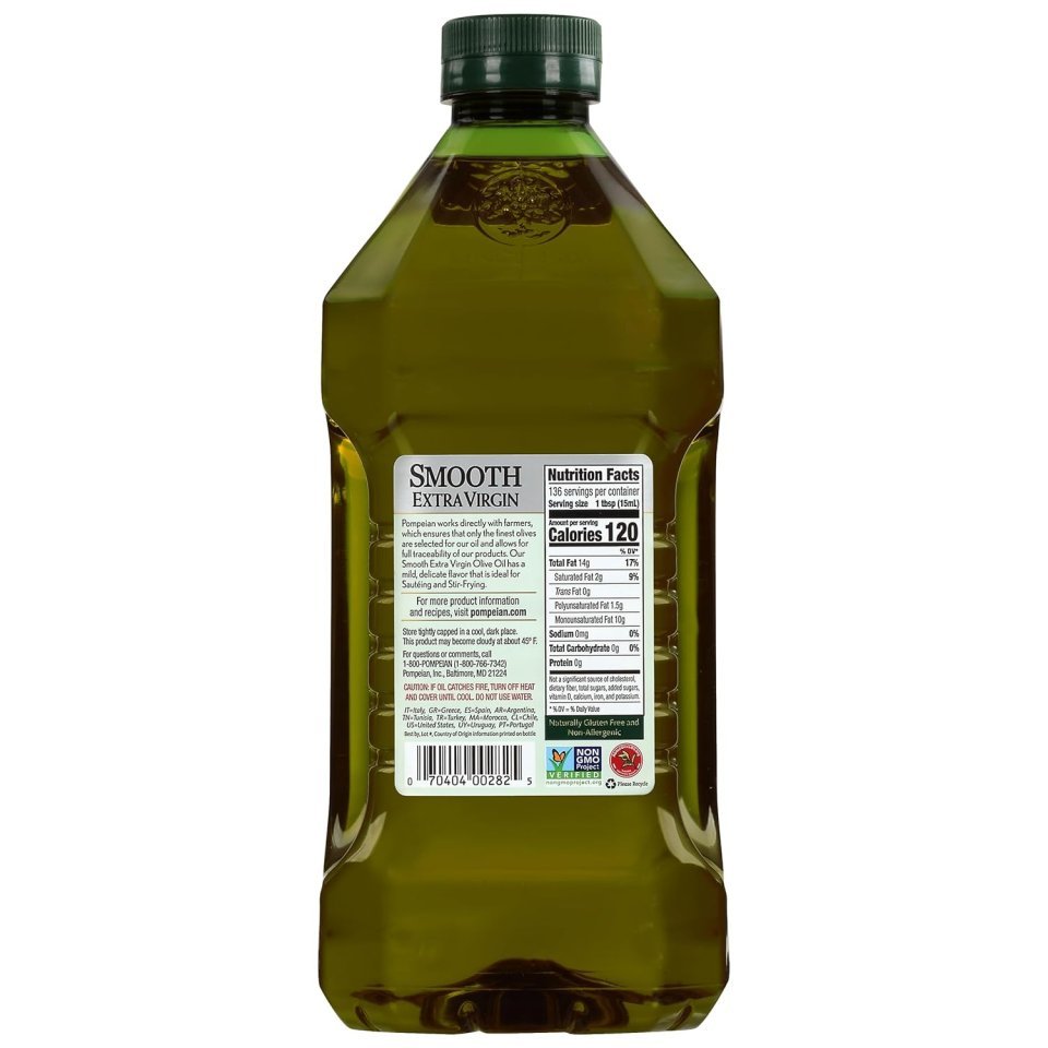 Buy Pompeian Smooth Extra Virgin Olive Oil 68 Fl Oz | First Cold Pressed Olive Oil for Everyday Healthy Cooking