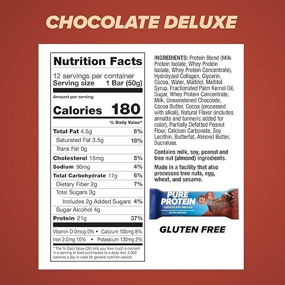 Buy Pure Protein Chocolate Deluxe Protein Bars | High Protein Low Sugar Snack Bars for Healthy Weight Management
