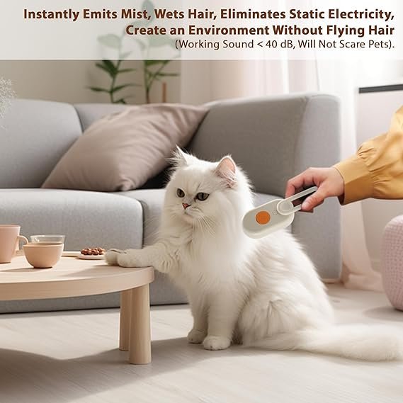 4-in-1 Cat Steam Brush | Rechargeable Anti-Static Shedding & Massage Tool